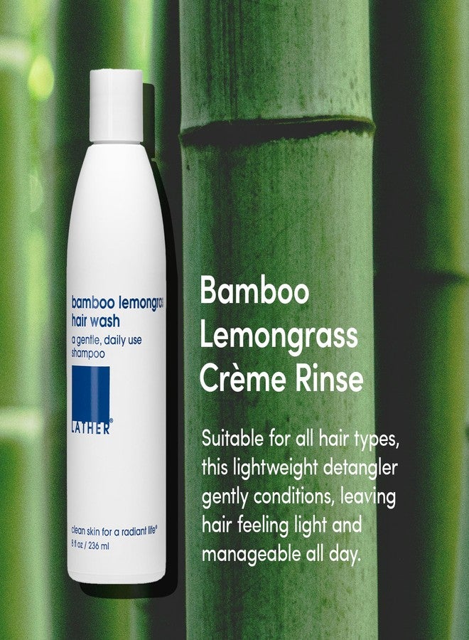 LATHER - Bamboo Lemongrass Crème Rinse, 8 fl oz (2-Pack) - Hair Conditioner - Lightweight Detangler - All Hair Types - Avocado Oil - Sensitive Skin Safe - Vegan & Cruelty Free - Beauty & Hair Care - Image 2